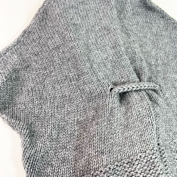 Elsamanda Alpaca Wool Cardigan Womens Small Gray Snap Button Waist Tie Knitted - Picture 9 of 10
